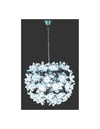 [S-TRIOR11905001] Sospensione con Fiori Bianchi Ø50 cm - Luce Cromo - Trio Lighting