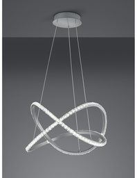 [S-TRIOR32021105] Lampada Sospensione Moderna Rubin Led Dimmerabile RGB Effetto Cristallo Ø50 cm