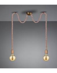 [S-TRIO310100204] Sospensione Rope 2 Corde Ottone Con Decentramento Trio Lighting
