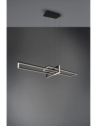 [S-TRIO320310332] Sospensione Salinas 3 Rettangoli Led 34w Nero L110 cm Dimmerabile Trio Lighting