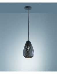 [S-TRIO301300142] Sospensione Singola Antracite con Tagli Laser