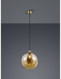 [S-TRIOR30771004] Lampada a Sospensione Sfera Vetro Ambra Dino Ø30 cm