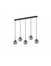 [S-TRIO308500542] Lampada a Sospensione 5 Sfere Vetro Fumé Antracite