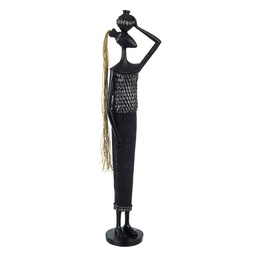 [S-B0182193] Statuetta Zulu Donna industrial - 14x10x61 cm