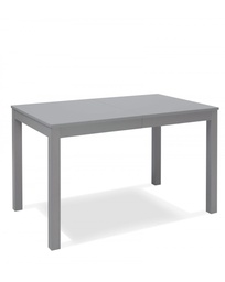 [S-OM/156/GS] Tavolo allungabile in melaminico e faggio massello, 130-210 x 80 x 76 cm, colore grigio scuro