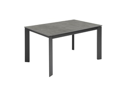 [S-OM/453/MG] Tavolo allungabile elegante e funzionale, 140-200 x 90 x 76 cm, con top in ceramica marmo grigio e gambe in metallo