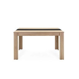 [S-FZ87985] Tavolo da pranzo colore rovere inserto nero o bianco reversibile 138x80xh.74 cm