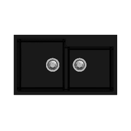 [S-FZ99003] Tip Toe N200 Lavello 2 vasche nero