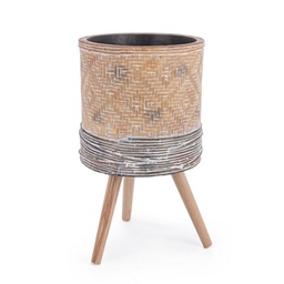 [S-B0780282] Vaso Treppiede Magnesia 39h cm