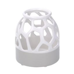 [S-V5126150000] Vaso ceramica bianco traforato 7x7x13 cm
