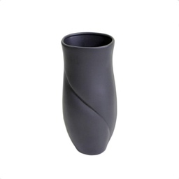 [S-V5851780000] Vaso in ceramica nera opaca petalo, 18x16x44 cm