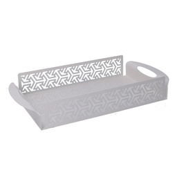 [S-V5926100000] Vassoio rettangolare metallo frecce bianco 41x20x6,5 cm