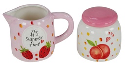 [S-V9139140000] Zuccheriera e lattiera estiva cm. 13 x 9 x 8