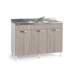 [S-A10466] Sottolavello da cucina 3 ante olmo reversibile Cm 120x50xH 85