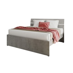 [S-A18334] Letto una piazza e mezza per camera colore grigio cemento cm 200x131xH 98