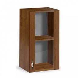 [S-A10533] Pensile per cucina con 1 anta vetrina noce antico Cm 40x32xH 72