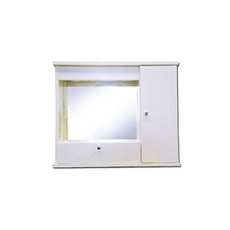 [S-A10906] Mobile specchiera bagno bianco frassinato 1 anta c/ ribalta h.61x73x14 cm