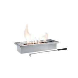 [SA-FP/900] Biocamino design da tavolo bioetanolo grigio cromo 40 x 15 x h 8