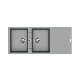[98996] Lavello Enigma D200 con 2 Vasche e Gocciolatoio Croma - 116x50 cm