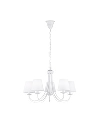 [SA-TRIO110600531] Lampadario Bianco 5 Paralumi per Soggiorno
