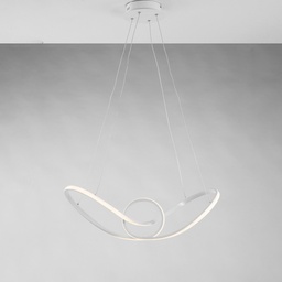 [SA-BL212-SBC] Lampadario sospensione metallo alluminio Bianco LED integrato 68x24x h 150 cm