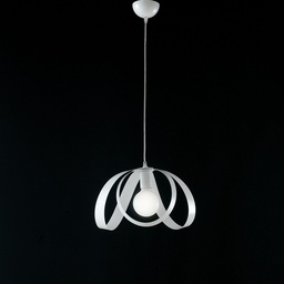 [SA-BL129-1-BCO] Lampadario sospensione ferro Bianco una luce 32x h24 cm