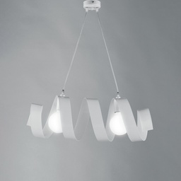 [SA-BL141-2-BCO] Lampadario moderno a sospensione in ferro bianco 54x h20 cm