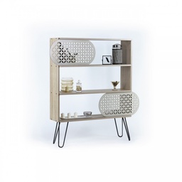 [SA-FZ93751] Libreria Ingresso Moderna Design Rovere Nero Urban Slim - 94x25x117 cm