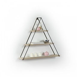 [SA-FZ93767] Libreria a forma di piramide in rovere nero 74 x 13 x 61 cm