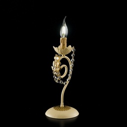 [SA-BL77-LT-AV] Lumetto in Ferro Avorio Decape e Oro Strass Damasco 16x h39 cm