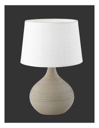 [SA-TRIOR50371025] Lumetto Moderno in Ceramica Cappuccino con Paralume Bianco - Martin Trio Lighting