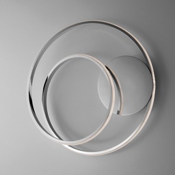 [SA-BL220-PCR] Plafoniera in metallo e alluminio cromo lucido con LED integrato 46x h7 cm