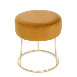 [SA-B0720881] Pouf in velluto giallo ocra diametro 35x h40 cm