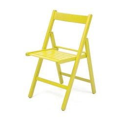 [SA-FZ55942] Sedia pieghevole in faggio di alta qualità colore giallo 43x48xh.79 cm