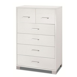 [SA-O772BFBFK] Settimino alto da camera sei cassetti Bianco Cenere 70x41x h112 cm