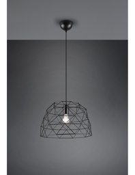 [SA-TRIOR30719032] Sospensione Gabbia Nero Opaco Ø38 cm - Design Rustico-Vintage