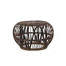 [SA-B0671507] Tavolino Pouf per esterno in rattan Marrone DORADAL 65x44 cm